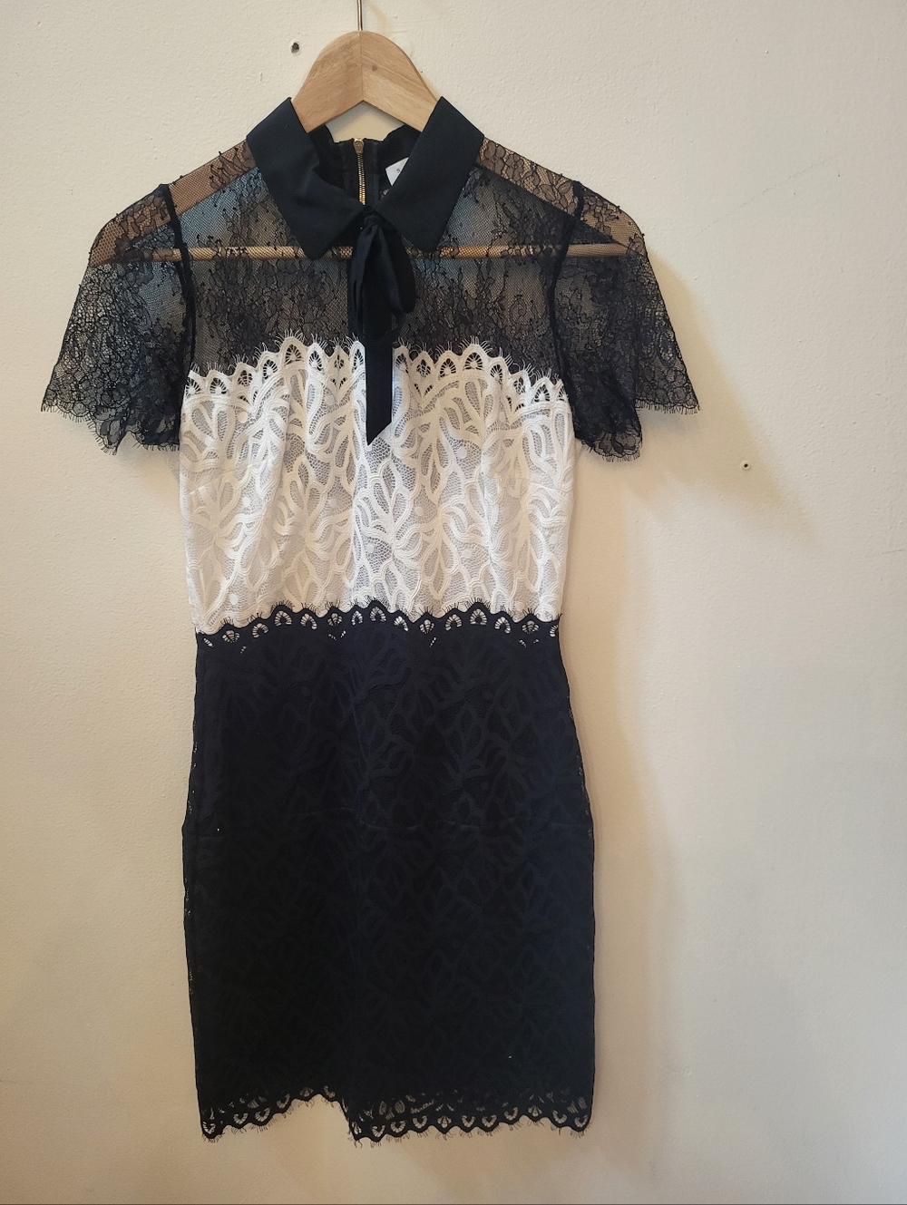 Sandro Black Lace High-Neck Top